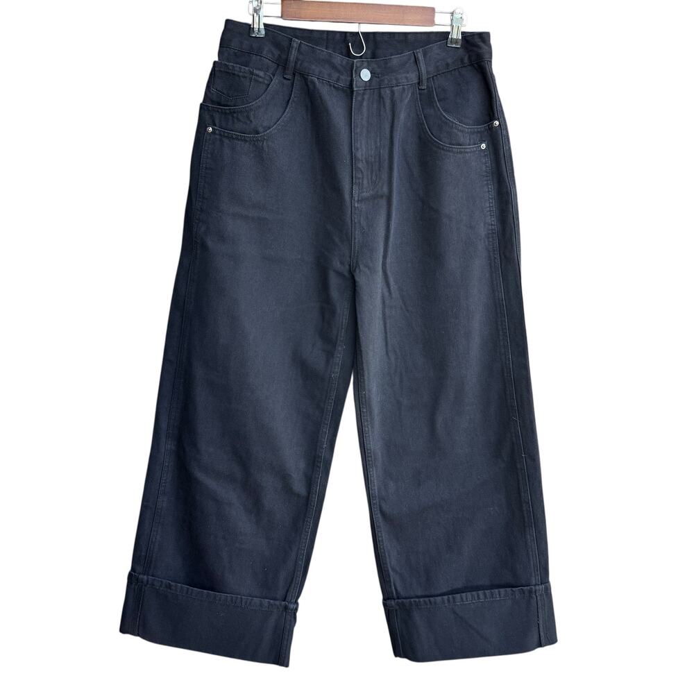 Jokelamb NWT High Rise Wide Leg Cuffed Denim Jeans Size M (W32/33) Y2K